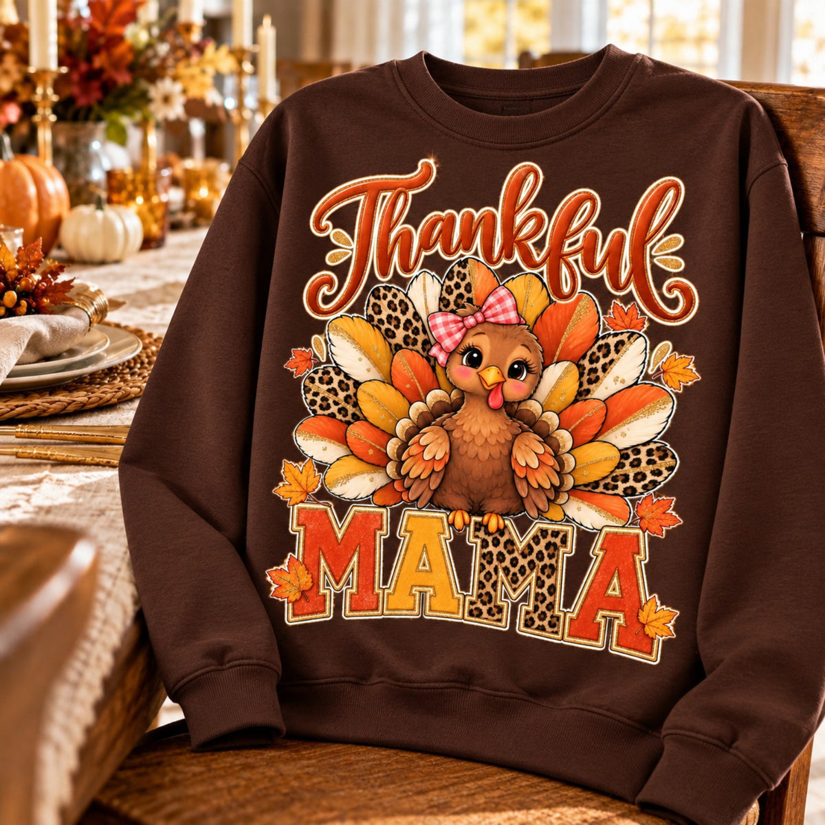 Thankful Mama turkey fall sweatshirt