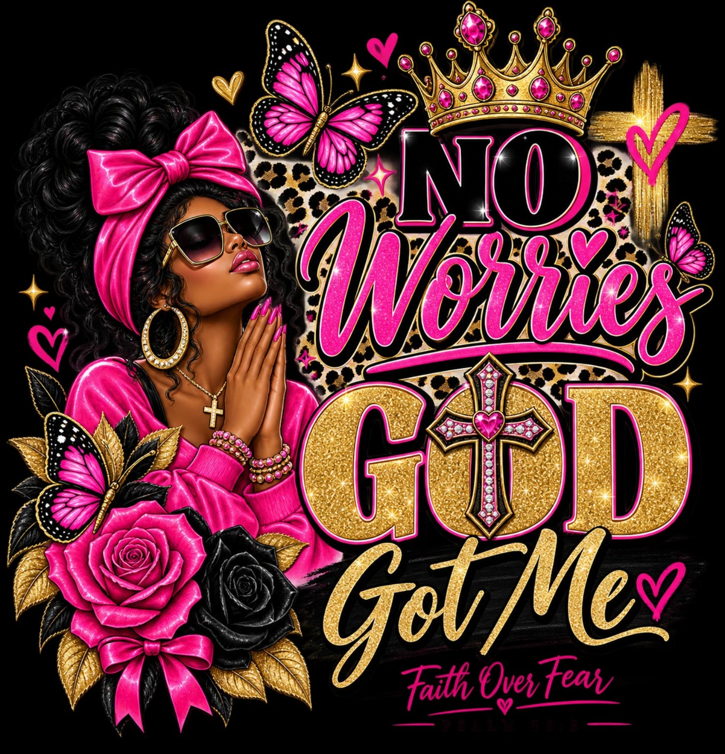 No Worries God Got Me ready-made print