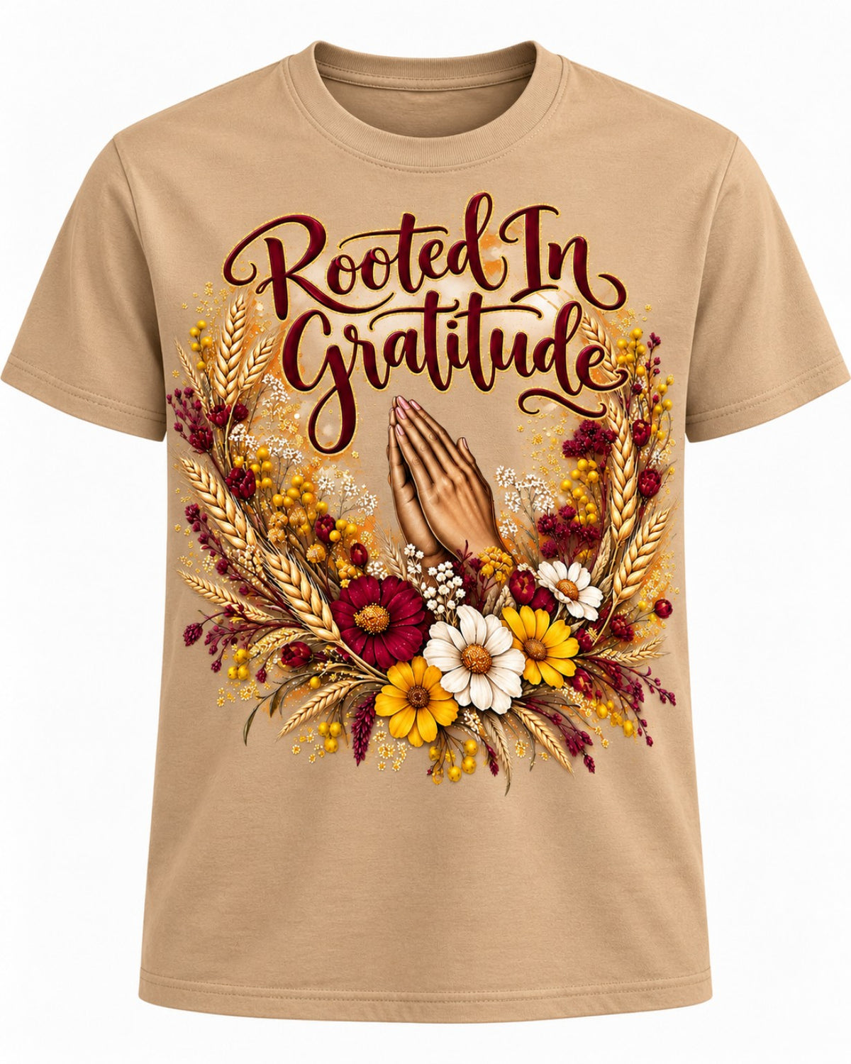 Rooted in Gratitude sand T-shirt