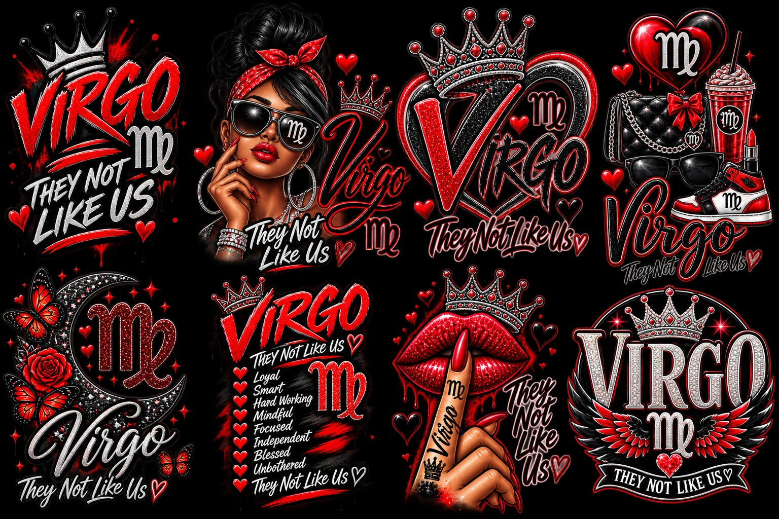 Virgo Birthday Special designs 1 through 8